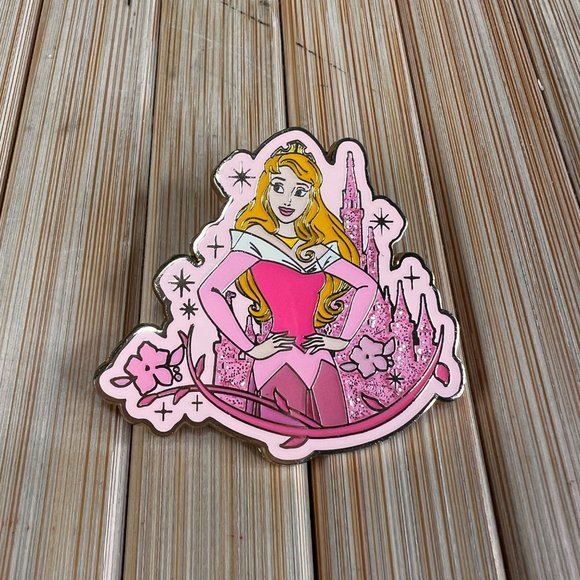 Disney Parks Princess Aurora Sleeping Beauty Glitter Castle Pin - Picture 1 of 5
